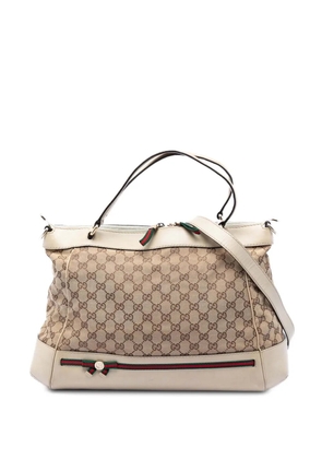 Gucci Pre-Owned 2016-2026 GG Canvas Web Mayfair satchel - Neutrals