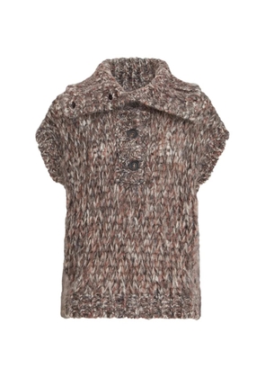 Brunello Cucinelli Malfilé mohair turtleneck sweater vest - Brown