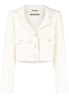 Alberta Ferretti single-breasted cropped blazer - White