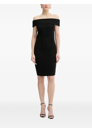 Armani Exchange Ottoman off-shoulder logo-embellished mini dress - Black