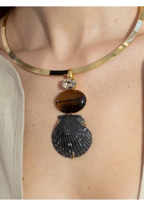 Jennifer Behr Naia shell-pendant necklace - Gold