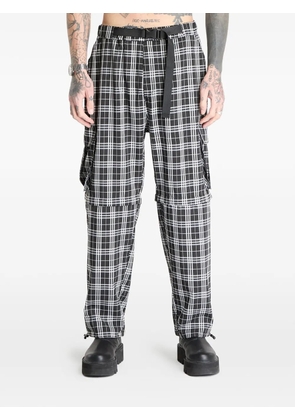 WASTED tartan-check convertible cargo pants - Black