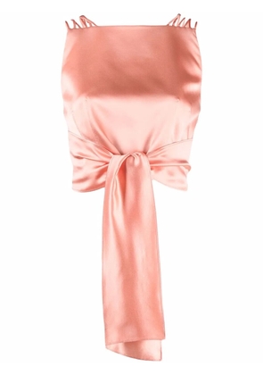 Alberta Ferretti tie-front silk-satin top - Pink