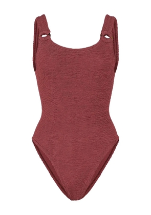 Hunza G Domino ring-detail textured swimsuit - Pink