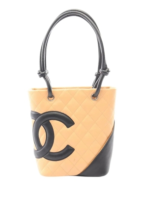 CHANEL Pre-Owned 2004-2005 Small Quilted Calfskin Cambon Ligne tote bag - Neutrals