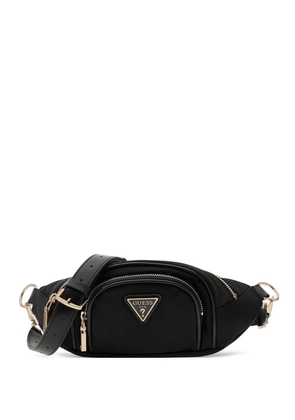 GUESS USA Follie logo-plaque front-zip belt bag - Black