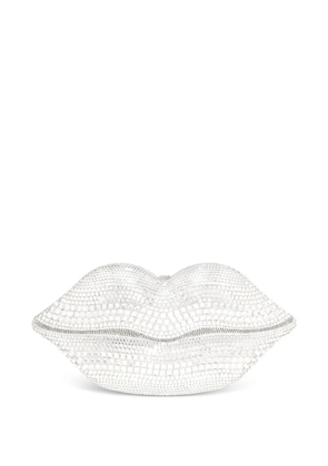 Judith Leiber Lips Disco Lips crystal-embellished clutch bag - Silver