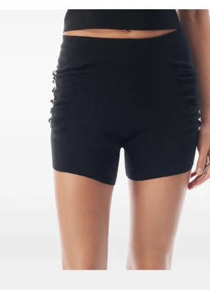 Alexander Wang ruched logo-print shorts - Black