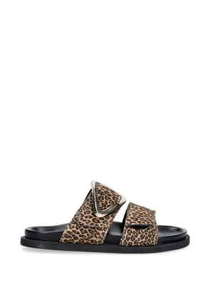 Inuikii Dreamer Buckle leopard-print sandals - Brown