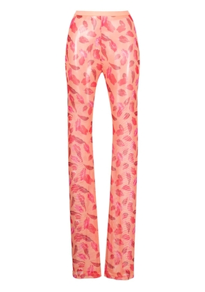 Marco Rambaldi mouth-print slim-cut trousers - Orange