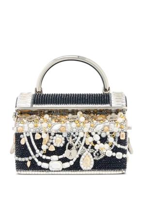 Judith Leiber crystal-embellished faux-pearl tote bag - Black