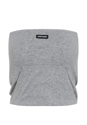 Miu Miu logo-patch bandeau top - Grey