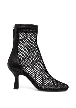 Souliers Martinez Fira mesh leather ankle boots - Black