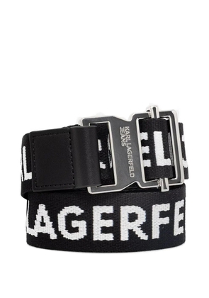 Karl Lagerfeld Jeans logo-intarsia buckle belt - Black