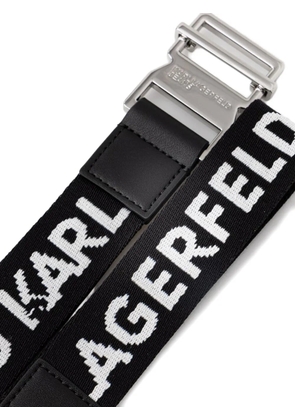 Karl Lagerfeld Jeans logo-intarsia buckle belt - Black