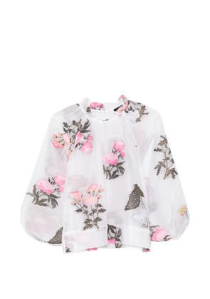 Cynthia Rowley floral-embroidered blouse - White
