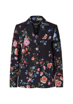 LIU JO floral-print hammered-button blazer - Black