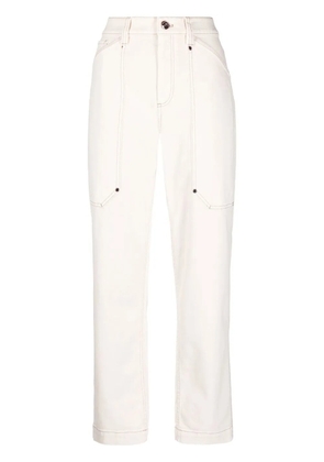 Brunello Cucinelli contrast-stitching straight-leg jeans - Neutrals