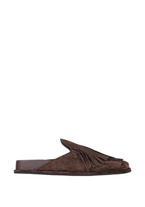 JVAM fringe-detail suede mules - Brown