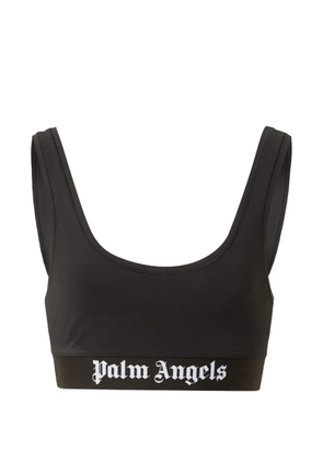 Palm Angels logo-underband scoop-neck bra - Black