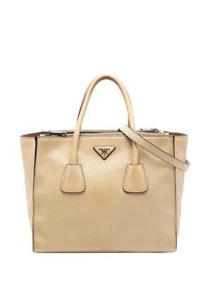 Prada Pre-Owned 2010-2026 Glace Calf Twin Pocket Double Handle satchel - Neutrals