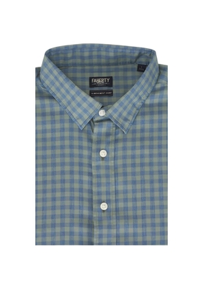 FAHERTY Movement gingham-check shirt - Blue