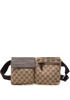 Gucci Pre-Owned 2000-2015 GG Canvas Double Pocket belt bag - Neutrals