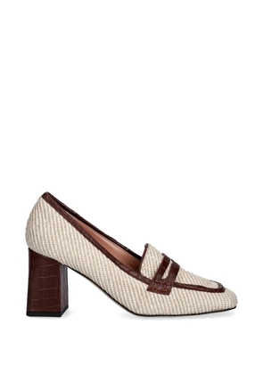 Pollini Camber crocodile-effect woven pumps - Neutrals