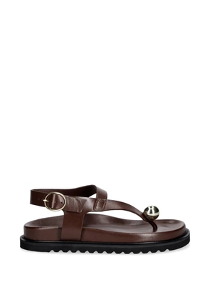 Souliers Martinez Spiaggia sphere-detail slingback flat sandals - Brown