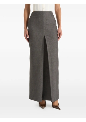 Manière De Voir Regine tailored box-pleat maxi skirt - Grey