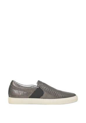 Lanvin Pre-Owned embossed leather slip-on sneakers - Grey