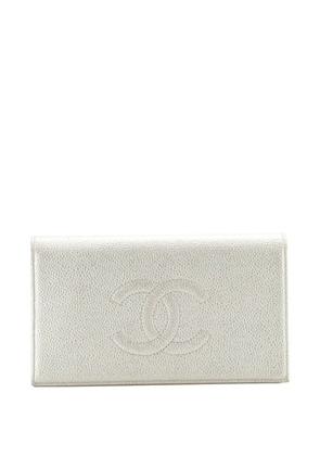 CHANEL Pre-Owned Timeless L-Yen Wallet Caviar Long small wallets - Silver