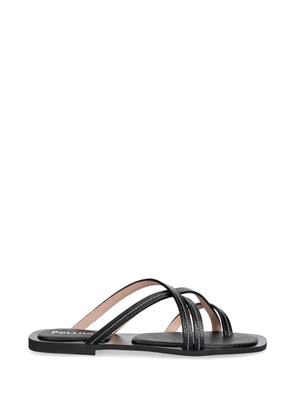 Pollini strappy contrast-stitch sandals - Black