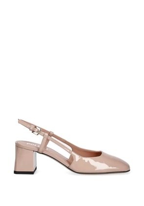 Pollini patent-leather slingback pumps - Neutrals