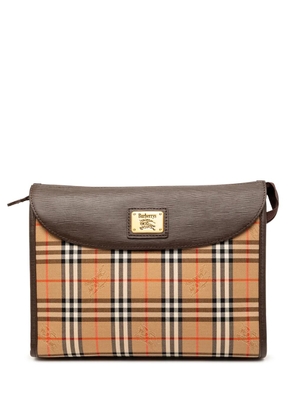 Burberry Pre-Owned 20th Century Haymarket Check Canvas clutch bag - Neutrals