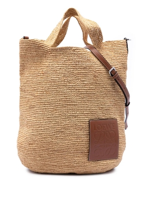 Loewe Pre-Owned 2021 Raffia Slit satchel - Neutrals