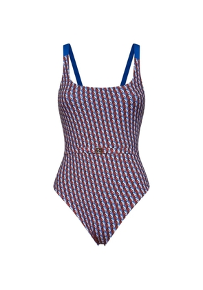 FENDI FF Waves belted swimsuit - Brown