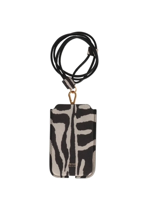TOM FORD zebra-print detachable-strap phone case - Black