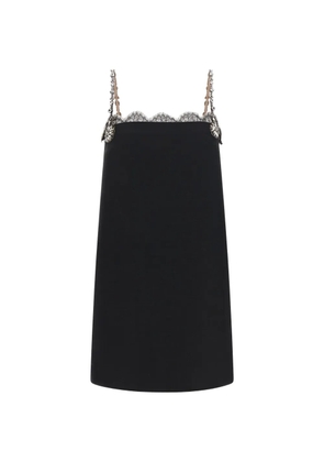 Valentino Garavani lace-trim crystal-embellished mini dress - Black