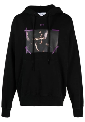 Off-White graphic-print drawstring hoodie - Black