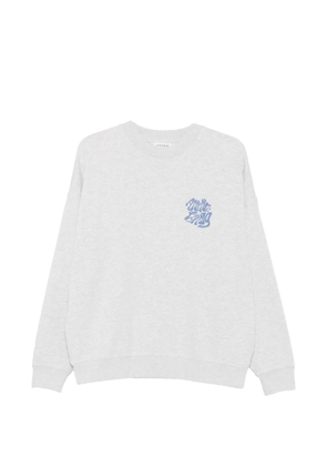 ANINE BING Miles logo-print crew-neck cotton sweatshirt - Grey