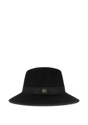 Valentino Garavani VLogo Fedora velvet-effect hat - Black