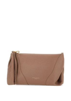GIANNI CHIARINI large Suria grained leather clutch bags - Brown