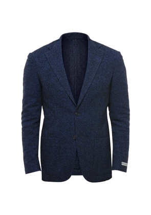 Corneliani single-breasted textured blazer - Blue