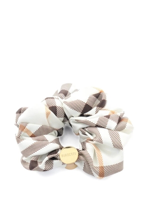 Burberry Pre-Owned 2020s check scrunchie - White