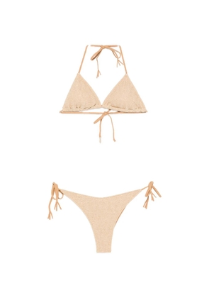 COTAZUR metallic-effect triangle bikini - Gold