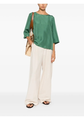 Weekend Max Mara boat-neck silk top - Green