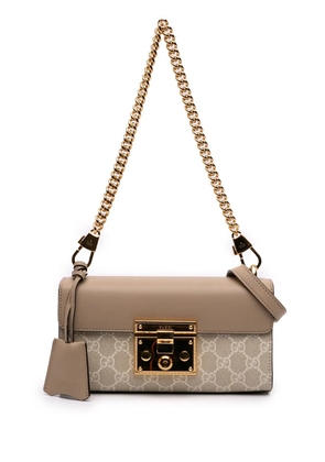 Gucci Pre-Owned 2016-2026 MIni GG Supreme Padlock satchel - Neutrals