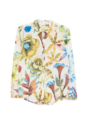 MOMONÌ Meudon floral-print silk shirt - Neutrals