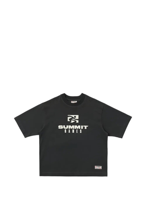 Homme graphic-print logo-patch T-shirt - Black